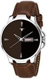 RUSTET Analogue Men's & Boy's Day and Date Watch Brown Dial Brown Colored Strap, BRW385