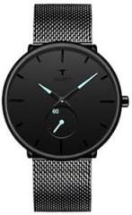 RUSTET Mens Watches Ultra Thin Minimalist Waterproof Fashion Wrist Watch for Men Unisex Dress with Stainless Steel Mesh Band