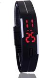 S S TRADERS Ss Black Digital Led Pipe Rectangular Adjustable Band Watch Bracelet For Unisex_234323223