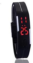 S S TRADERS Ss Black Digital Led Pipe Rectangular Adjustable Band Watch Bracelet For Unisex_234323223