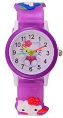 S S TRADERS Unisex Plastic Purple Kitten Kid's Analogue Watch S S TW0015