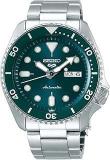 Seiko Analogue Men's Stainless Steel Watch Green Dial Silver Colored Strap SRPD61K1