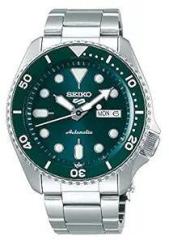 Seiko Analogue Men's Stainless Steel Watch Green Dial Silver Colored Strap SRPD61K1