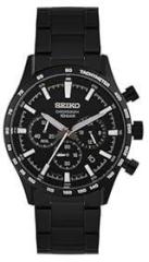 Seiko Stainless Steel Analog Black Dial Men's Watch Ssb415P1