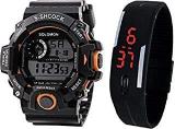 SELLORIA Digital Black Dial Silicone Bracelet Boys Kids Watch Combo Pack Of 2 2020 Latest Watches