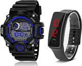 SELLORIA Digital Black Dial Silicone Led Boys Kids Watch Combo Pack Of 2 Watches