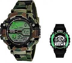 SELLORIA Digital Sports Army Multicolour Big Dial Combo Watch Mens Boys Kids&Girls