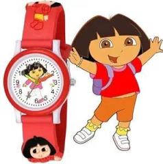 SELLORIA Silicone White Dial Dora Love Red Watch Series Analogue Girl's Kids Watch