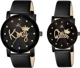 Septem King Queen Leather Couple Watch Designer Analog Wrist Watch For Unisex