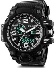 Shocknshop Analog Digital Sports Black Dial Multi Functional Mens Boys Watch SK08