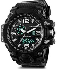 Shocknshop Analog Digital Sports Black Dial Multi Functional Mens Boys Watch SK1155