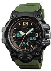 Shocknshop Analog Digital Sports Black Dial Watch for Men Boys SK09