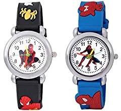 Shocknshop Analogue Girl's & Boy's Watch Pack of 2 White Dial Multicolored Strap