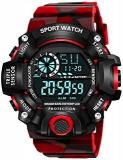 Shocknshop Digital Sports Multi Functional Black Dial Watch For Mens Boys 315RED