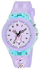 Shocknshop LED Luminous Child Kids Children Cute Cartoon Multi Color Lights Watch for Girls W327