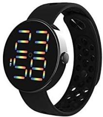 Shocknshop Stylish Rainbow LED Lights Digital Unisex Watch for Boys and Girls WCH12 Black, Blue, Grey, White