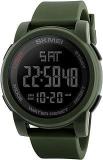 SKMEI Men's Digital Sports Wrist Watch LED Screen Large Face Electronics Military Watches Waterproof Alarm Stopwatch Back Light Outdoor Casual Black Watch 1257