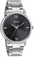 Sonata Analog Black Dial Men's Watch 7142SM02