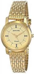 Sonata Analog Champagne Dial Women's Watch NL87018YM01/NP87018YM01