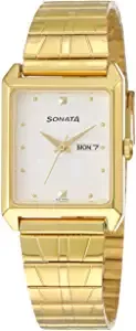 Sonata Analog White Dial Men's Watch NK7007YM03