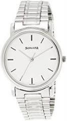 Sonata Analog White Dial Men's Watch NM1013SM01/NN1013SM01