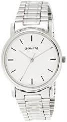 Sonata Analog White Small Dial Men's Watch NM1013SM01 / NL1013SM01