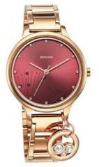 Sonata Blush Quartz Analog Maroon dial Stainless Steel Strap Watch for Women 87050WM07