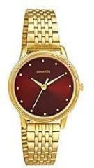 Sonata Gold Edit Maroon Dial Women Watch with Stainless Steel Strap NS8175YM03