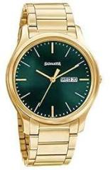 Sonata Green Dial Analog Watch for Men NR77082YM05W