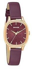 Sonata Linnea Maroon Dial Women Watch with Leather Strap NR8173WL01