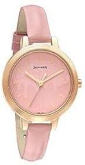 Sonata Pink Dial Analog Watch for Women 8141WL05