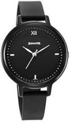 Sonata Polyurethane Black Dial Analog Watch for Women 87049PP10W