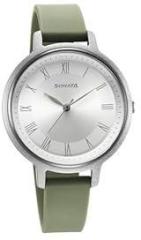 Sonata Polyurethane Silver Dial Analog Watch for Women 87049PP11W