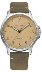 Sonata Poze Quartz Analog Beige Dial PU Leather Strap Watch for Men SP70011SL04W