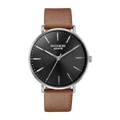 Sonata Poze Quartz Analog Black Dial Leather Strap Watch for Men SP70025SL01W