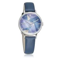 Sonata Poze Quartz Analog Blue Dial Leather Strap Watch for Women SP80028SL01W