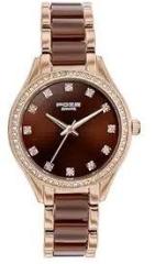 Sonata Poze Quartz Analog Brown Dial Metal & Plastic Strap Watch for Women SP80054KD02W