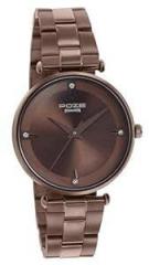 Sonata Poze Quartz Analog Brown Dial Stainless Steel Strap Watch for Women SP80014QM01