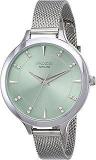 Sonata Poze Quartz Analog Green Dial Stainless Steel Strap Watch For Women SP80015SM01