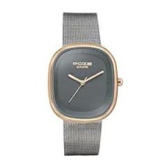 Sonata Poze Quartz Analog Grey Dial Mesh Strap Watch for Women_Sp80073Km01W, Rose Gold Band