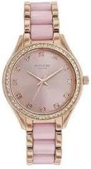 Sonata Poze Quartz Analog Pink Dial Metal & Plastic Strap Watch for Women SP80054KD01W