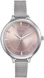 Sonata Poze Quartz Analog Pink Dial Stainless Steel Strap Watch for Women SP80015SM02