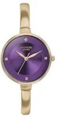 Sonata Poze Quartz Analog Purple Dial Metal Strap Watch for Women SP80013WM01