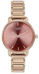 Sonata Poze Quartz Analog Rose Gold Dial Metal Strap Watch for Woman_SP80057WM01W