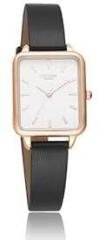 Sonata Poze Quartz Analog White Dial Leather Strap Watch for Women SP80039WL01W