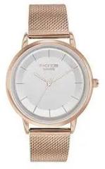 Sonata Poze Quartz Analog White Dial Mesh Strap Watch for Women SP80062WM01W