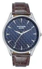 Sonata Poze Quartz Blue Dial Brown Leather Strap for Men SP70047SL01W