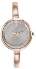 Sonata Poze Quartz Grey Dial Rose Gold Alloy Strap for Women SP80089WM01