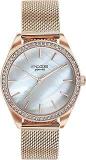 Sonata Poze Quartz White MOP Dial Rose Gold Metal Strap For Women SP80078WM01WF