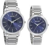 Sonata Quartz Analog Blue Dial Metal Strap Watch For Couple NR770318141SM01P